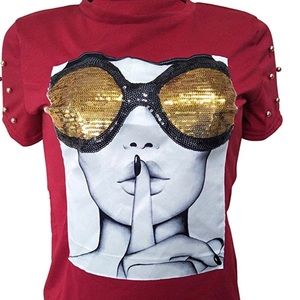 Sequin graphic tee shirt